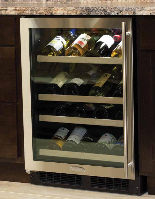 and automatically closes door Audible and visual alarms signal when door is left ajar to protect wine integrity and energy use Vacation/Sabbath mode conserves energy during times when the unit is not