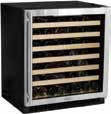 Frame Glass Door, 61WCM-BS-G-R MARVEL Prime Controls allow you to set cabinet temperature from 40 F to 65 F Stainless Frame Glass Door, 61WCM-BS-G-L Wine Cellars 42 Thermal-efficient cabinet ensures