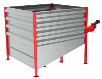 Wood chip storage bins Type M The Akron wood chip storage bin solution is designed for use as daily storage for the Bio400 wood chip fired heater, but can also be used with other heating solutions.