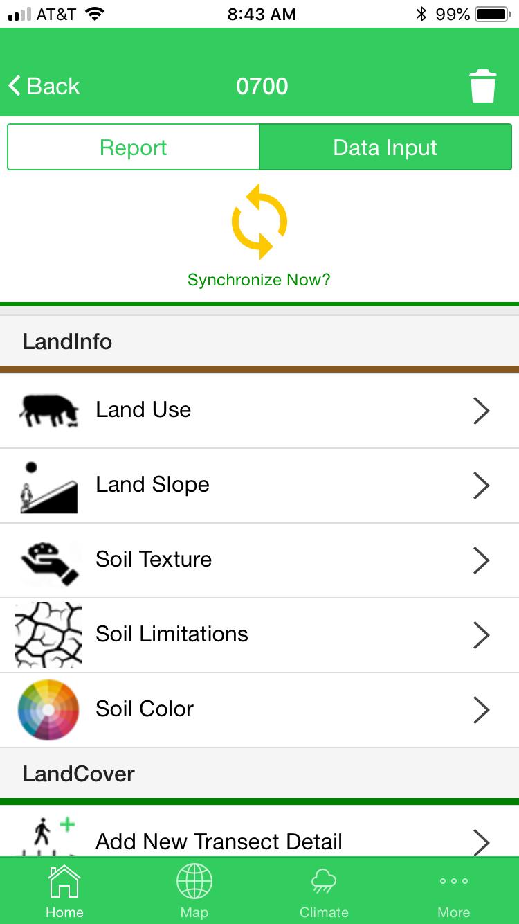 To generate Land Capability Classification results on the Report page, complete the existing data collection steps including Soil