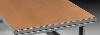 Steel Top with Hardboard Laminate Mechanically attached hardboard surface is economical,