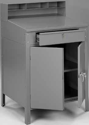 Foreman s Desks Foreman s desks provide a convenient yet sturdy writing surface with the added capability of storing a variety of supplies in a lockable cabinet.