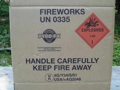 Disp Display Fireworks Large fireworks devices with explosive materials
