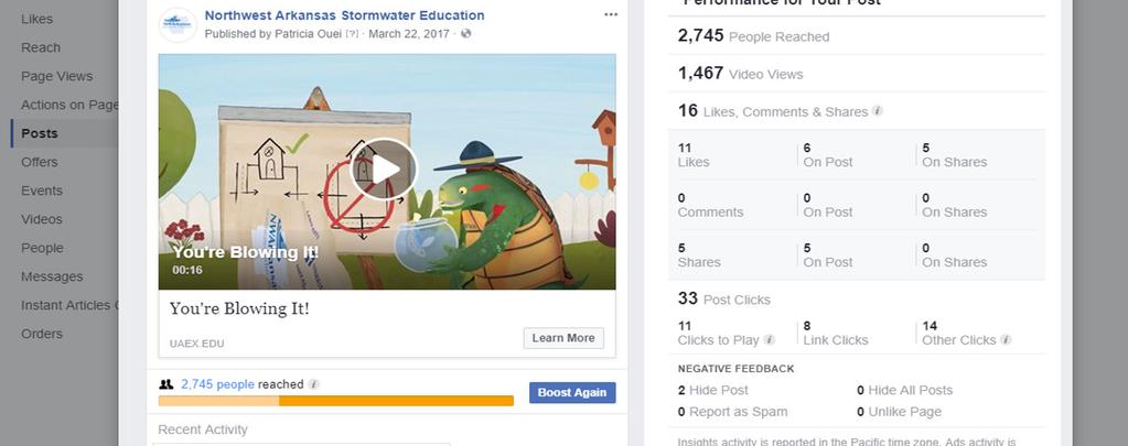 Video Education In 2017, two different animated videos provided a fun and easy way to learn about stormwater pollution prevention.