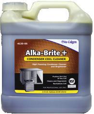 cleaning air-cooled condensers, Alka-Brite Plus contains the best available detergents to quickly penetrate and remove