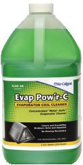 coils, Evap Pow'r-C is metal-safe, and it cleans and emulsifies even the most stubborn soils and deposits.