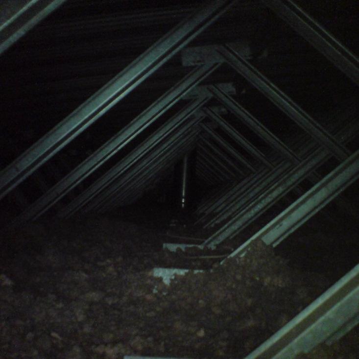 the attic, note uneven and old