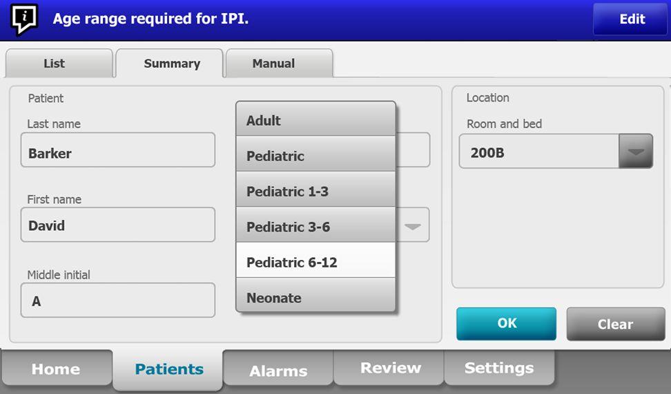 136 Patient monitoring Welch Allyn Connex Devices IPI is available for adult patients as well as three groups of pediatric patients (1 3 years, 3 6 years, and 6 12 years), but it is not available for