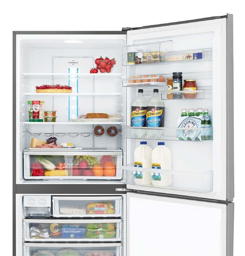 Large bottom mount Designed for the ultimate in convenience, the estinghouse FlexSpace range of bottom mount fridges offers lots of extra space for growing families.