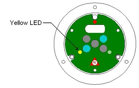3.6 Fault Conditions When a Fault (Trouble) condition occurs, the Yellow LED will illuminate. See Figure 3-6 for the location of the Yellow LED.