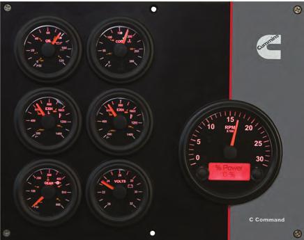 Engine information at your ﬁngertips Cummins offers a modular panel system with a selection of display options designed to help marine operators protect and enhance engine performance and manage