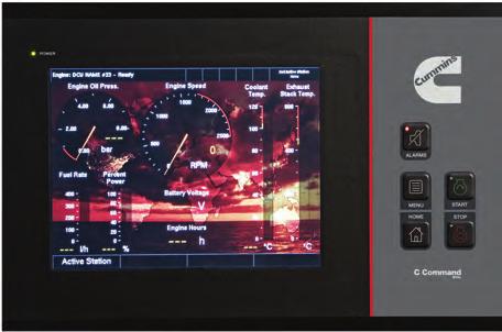 Customer Interface Box Features Includes integrated control panel Full color text and graphics in menu format Multiple languages and confi gurations may be saved to accommodate multinational crews