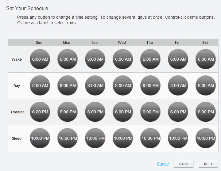 Managing Rules Thermostat Schedules Wizard This tool lets you create multiple Schedule rules for your thermostats.