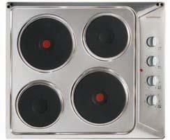 * FREE WARRANTY 60CM SOLID PLATE ELECTRIC HOB 2 Rapid Plates 1 X 2 Kw Plates 2 X 1.
