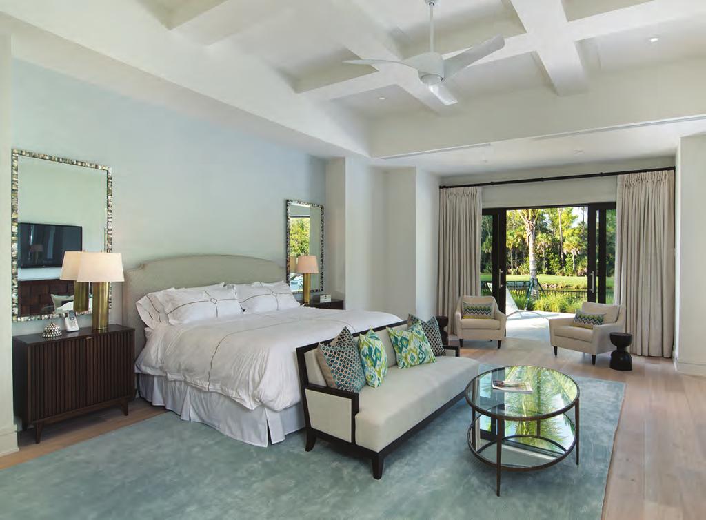 ARCHITECTURALLY AWESOME The master suite s coffered ceilings
