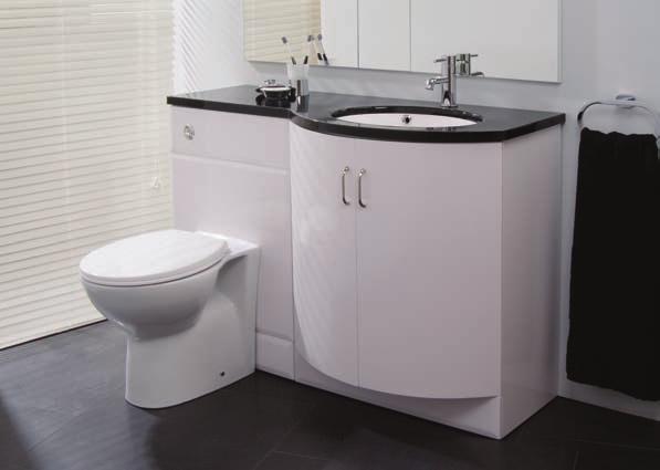 00 8593 A contemporary designer vanity combination with clean cut lines and gentle curves working in harmony to