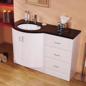 00 7906 A contemporary designer vanity combination with clean cut lines and gentle curves working in