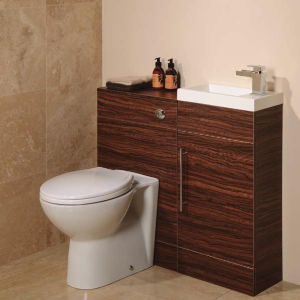 Windsor & Aspen Furniture This contemporary 410mm walnut vanity unit has a single door cupboard with internal shelf. Features 1 tap hole for the use of mono basin mixers.