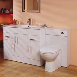 00 6542 Beautifully designed contemporary vanity units come with a high gloss white finish. Ready assembled for ease of installation.