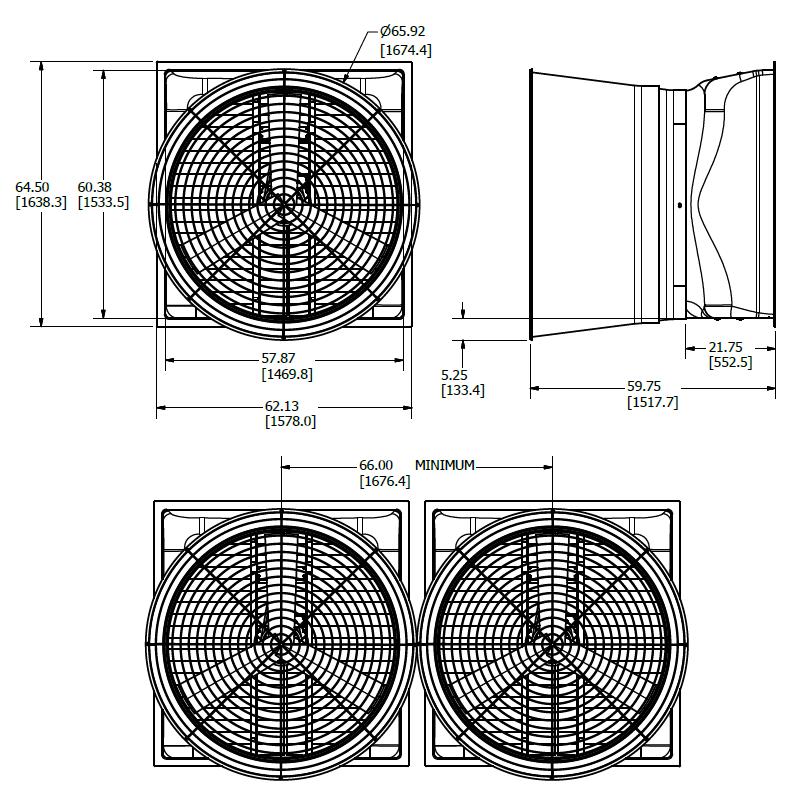 Installation Framing The rough in opening for the fan is an exact measurement that accounts for the heads of fasteners and openings for fan.