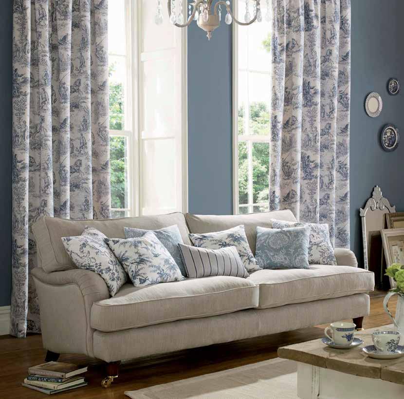 A vast variety of curtain heading options, valances, trims and decorative poles are available.