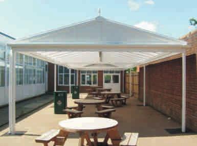 The main roof pitch designs for our steel and timber framed canopies are mono pitch, domed, curved,