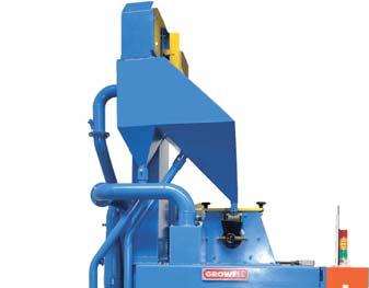 Abrasive Media enters the centre section of the wheel and centrifugal force propells the media at