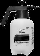 50P Poly Sprayer The No. 50P is constructed of high-density translucent polyethylene. It has a half gallon (3 pint) capacity.