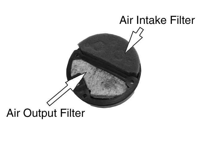 AIR INTAKE FILTER CLEANING 6. To clean the air intake filter. Remove and wash the filter element with a mild detergent. Dry thoroughly and refit. Do not oil the filter element.