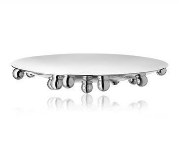 SILVER CENTREPIECE BY CHRISTOFLE DESIGNED BY ARCHITECT AND DESIGNER RICHARD HUTTEN 42 CM IN DIAMETER THIS SILVER CENTREPIECE CALLED ATOMES IS CHARACTERIZED BY 3
