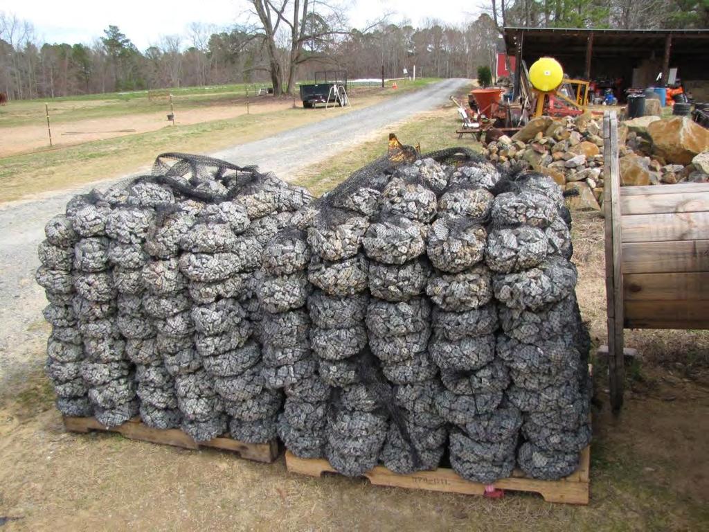 Net bags filled with rocks are useful for
