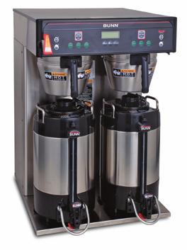 Bunn-O-Matic ICB-TWIN-0002 Item#:18 Item# Twin Infusion Series Coffee Brewer Project Date Features Infusion Coffee Brewer Brews up to 18.9 gallons (71.5 litres) of perfect coffee per hour. Large 5.