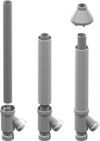 14 Concentric termination, typical (sidewall or vertical) Figure 36 Figure 36 1 Inner PVC pipe (vent) 4 Bird screen 2 Outer PVC pipe (air) 5 Y fitting 3 Rain cap 6 Finished assembly 1.