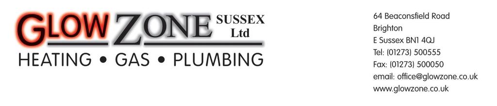 Thank you for considering GlowZone Sussex Ltd to install your new boiler. We believe we can offer you the best service at the right price.
