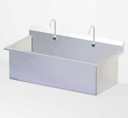 (Requires use of deck-mount faucet) Sink bowl dimensions: 25"L x 20"D x 16-1/2"H V3006010 V3006008 Wall-Mount Model with 6" backsplash (Shown) Dimensions: 28"L x 23-1/2"D x 22-1/2"H Countertop