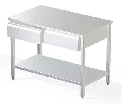 Tables, Stands and Gurneys Veterinary Prep/Exam Table with Two Drawers and Undershelf This NSF approved prep/exam table is constructed of heavy-duty 16 gauge 304 stainless steel.