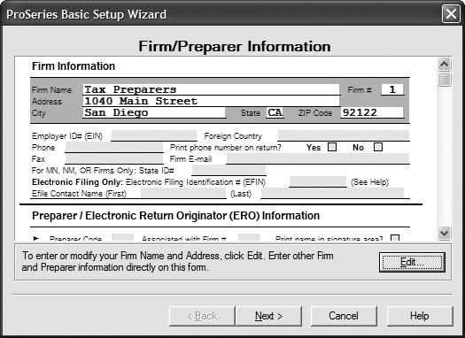 Filing returns electronically ProSeries/Electronic Filing is installed with ProSeries tax products that support e-filing.