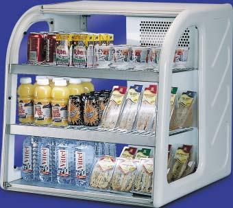Positioning the compact refrigeration module inside the case allows maximum display frontage from a minimum of counter space. This allows you to maximise sales per metre of counter.