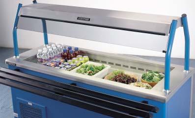 Salad Bars Sweet Counters Available either Blown air, Contact Cooled, or chilled using ice or eutectic plates.