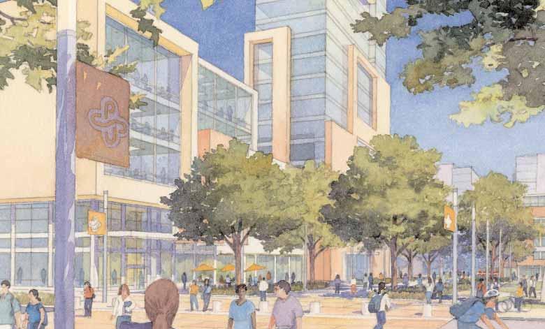 As a key location in the Portland State EcoDistrict pilot, the new center will showcase the benefits of sustainable design, illustrated by the Montgomery Green Street, the proposed Oregon