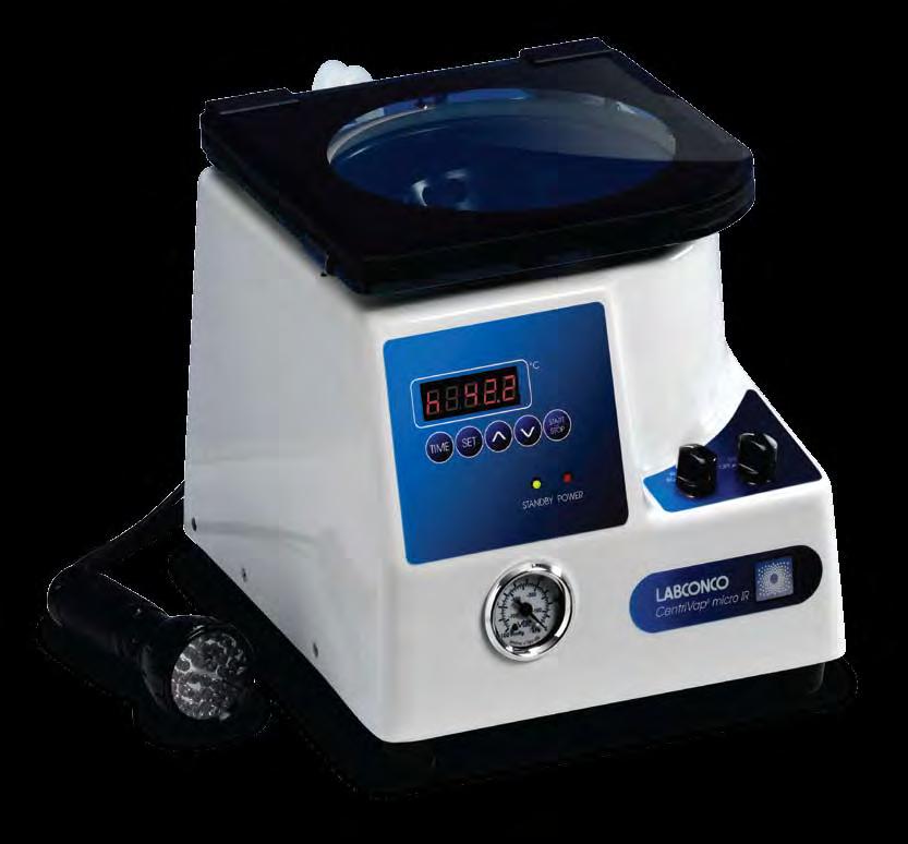 Weighing only 20 pounds, this personal-sized concentrator may be easily transported from lab to lab. Everything about the CentriVap micro IR is small except its many features.