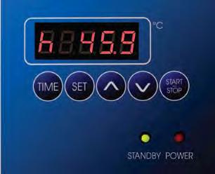 Press to program temperature and time. Increase/Decrease buttons. Press to increase or decrease the last selected set point parameter. STANDBY light. Illuminates during preheating. POWER light.