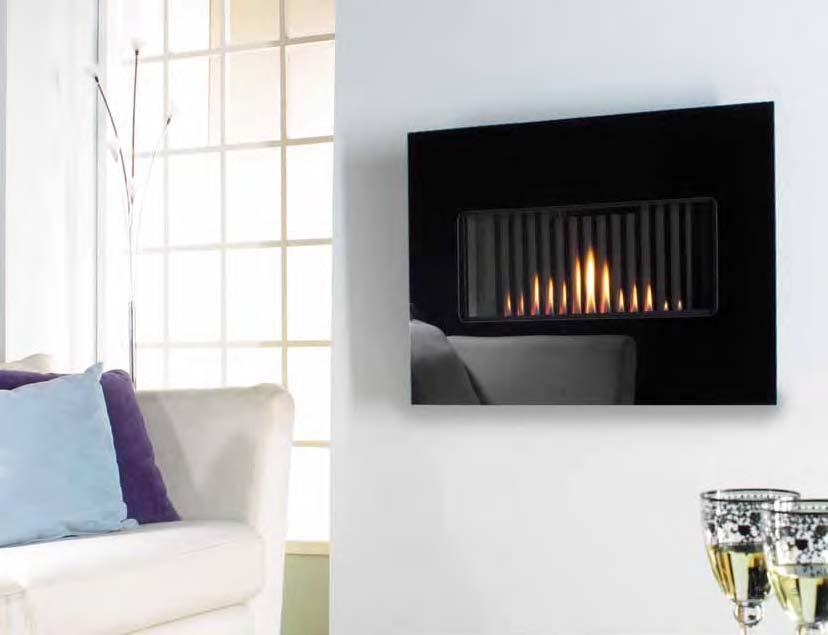 Kamina in black High Kamina Brick Chimney Pre-Fabricated Flue Pre-Cast Flue The sleek black glass fascia on this hang-on-the-wall gas fire is perfectly complemented by the unique flame pattern