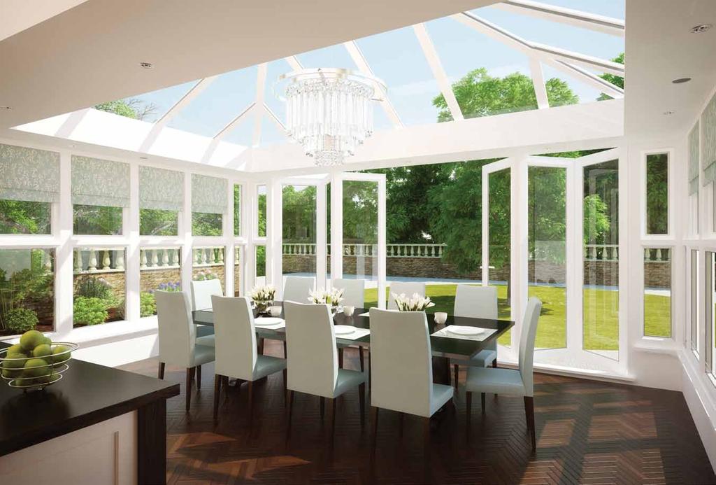 Venetian With a wide-spanning roof and the option of stunning bi-fold doors that can open up fully across the whole width of the room, Venetian is designed to maximise daylight and provide panoramic