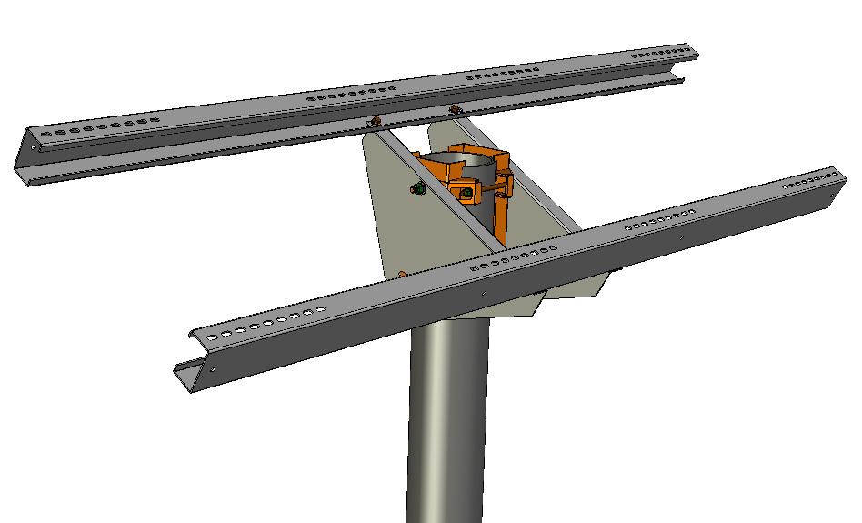 8 Universal Top-of-Pole Mount UNI-TP/08LL Installation Guide Step 4 - attaching the cross rails to the tilt plates Parts Required Qty Part Number Cross Rail 2 27-0627-100 3/8-16 x 1 hex-cap bolt,