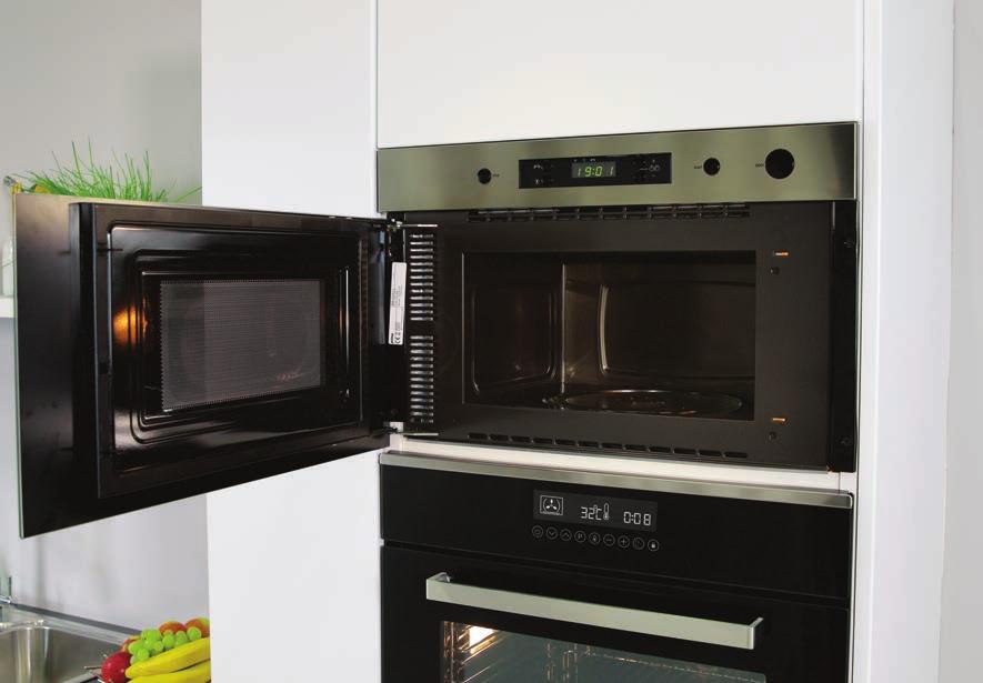 MICROWAVES Prima+ Mini Microwave is designed to also fit inside a 300mm wall cabinet Designed to complement our ovens, both in style and