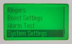 Press the down arrow key,, 10 times to highlight System Settings. 4.