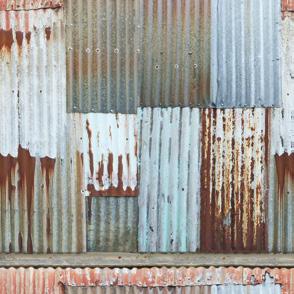 rugged look of the corrugated steel used on walls and roofs in the region south of Vik.