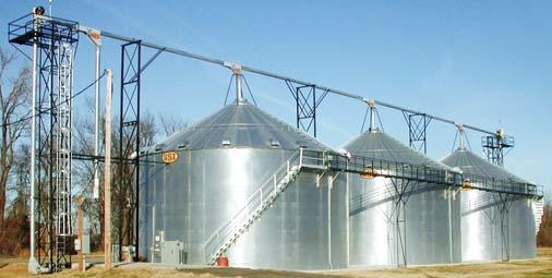 grain. GSI hopper tanks are designed to hold 45 lbs. per cubic foot, with total bin capacities exceeding 6000 bushels (150 metric tons).