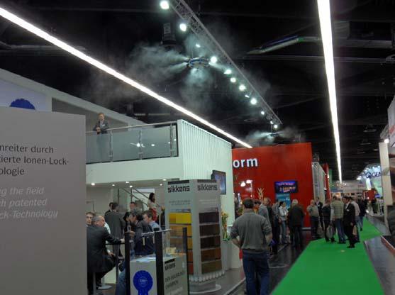 People and efficiency Sports events and exhibition halls, chillers and gas turbines all use direct evaporative cooling to achieve the goals of cooling